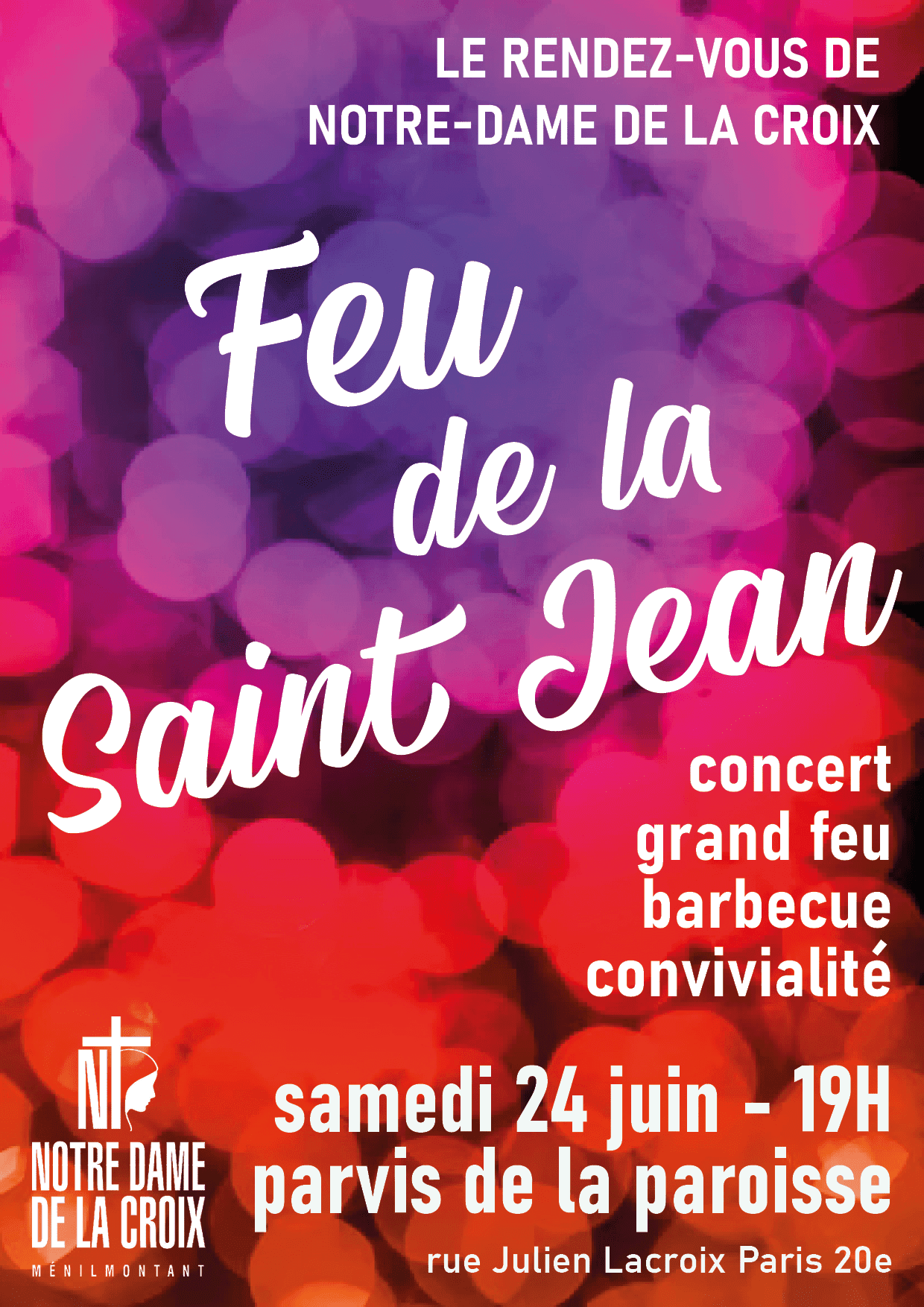 Feu de la Saint Jean Image floue de l'événement