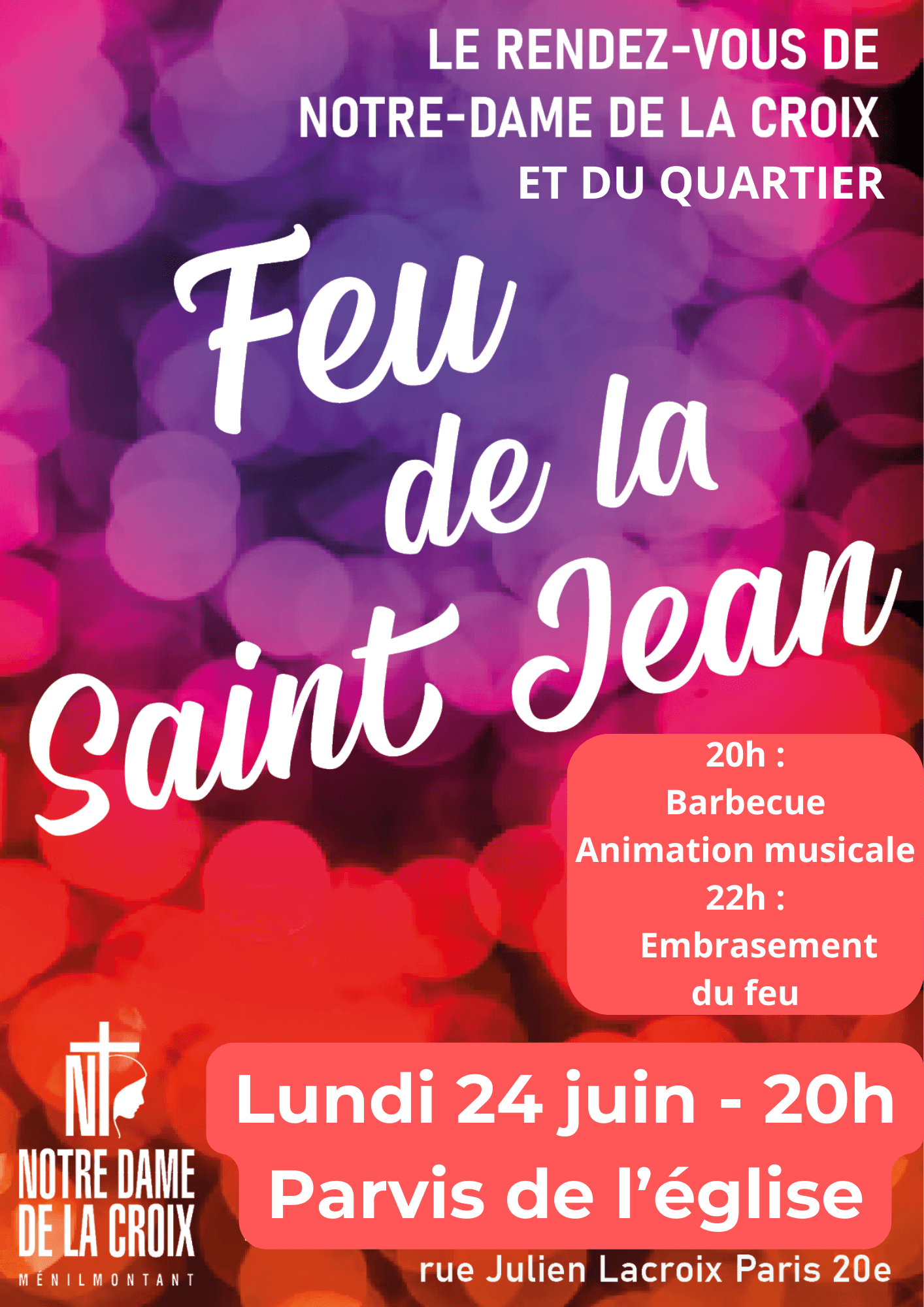 Feu de la Saint Jean Image floue de l'événement