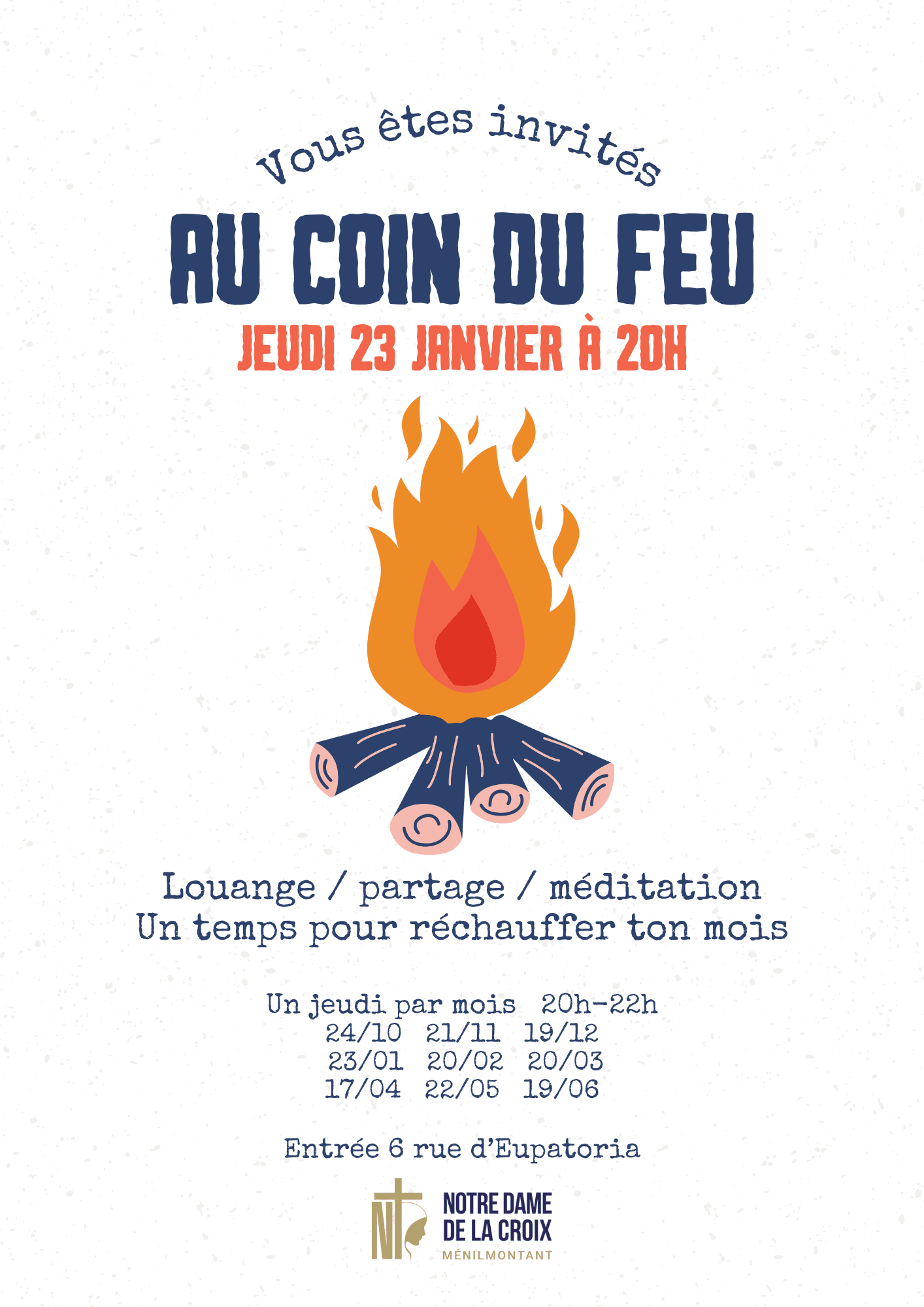 Veillée au coin du feu Image floue de l'événement